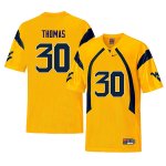 Men's West Virginia Mountaineers NCAA #30 J.T. Thomas Yellow Authentic Nike Retro Stitched College Football Jersey LC15E61XI